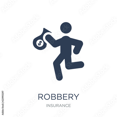 Robbery icon. Trendy flat vector Robbery icon on white background from Insurance collection
