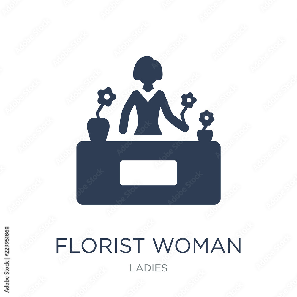 Florist Woman icon. Trendy flat vector Florist Woman icon on white background from Ladies collection