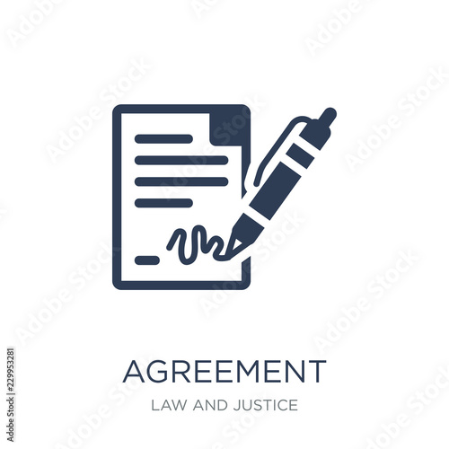 Agreement icon. Trendy flat vector Agreement icon on white background from law and justice collection
