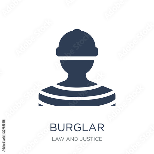 Burglar icon. Trendy flat vector Burglar icon on white background from law and justice collection