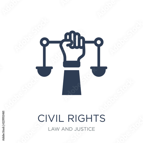 civil rights icon. Trendy flat vector civil rights icon on white background from law and justice collection