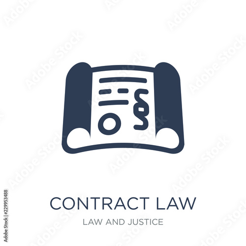 contract law icon. Trendy flat vector contract law icon on white background from law and justice collection