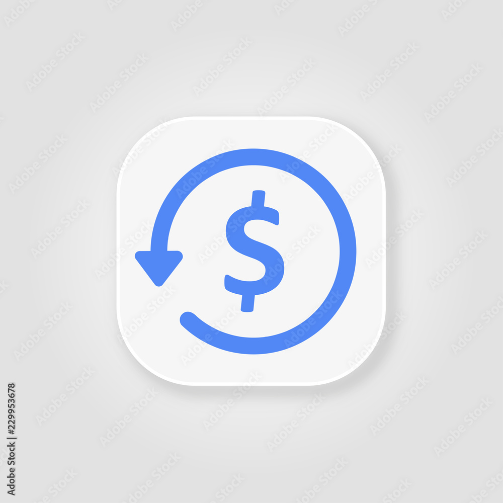 Chargeback glyph blue icon, e commerce and marketing Chargeback glyph blue icon, e commerce and marketing