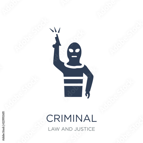 Criminal icon. Trendy flat vector Criminal icon on white background from law and justice collection