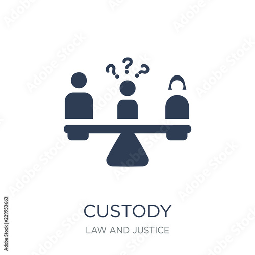 Custody icon. Trendy flat vector Custody icon on white background from law and justice collection