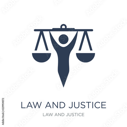 law and justice icon. Trendy flat vector law and justice icon on white background from law and justice collection