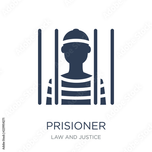 Prisioner icon. Trendy flat vector Prisioner icon on white background from law and justice collection photo