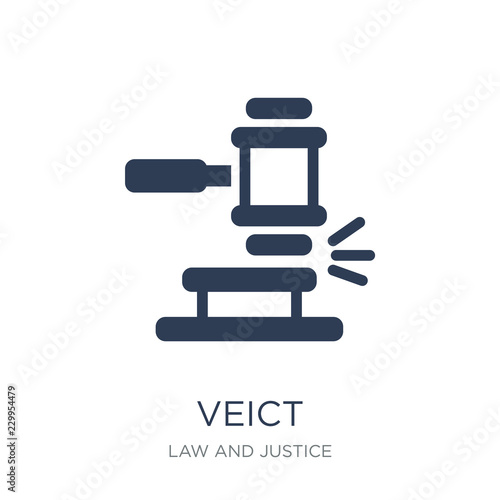 Veredict icon. Trendy flat vector Veredict icon on white background from law and justice collection