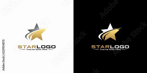 Modern gold star logo design vector. Stars logo design concept