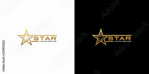 Modern gold star logo design vector. Stars logo design concept