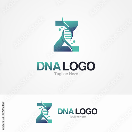 Abstract Letter Z and DNA Vector Logo photo