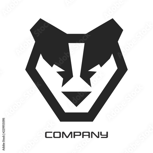 Geometric dog husky logo