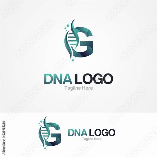 Abstract Letter G and DNA Vector Logo