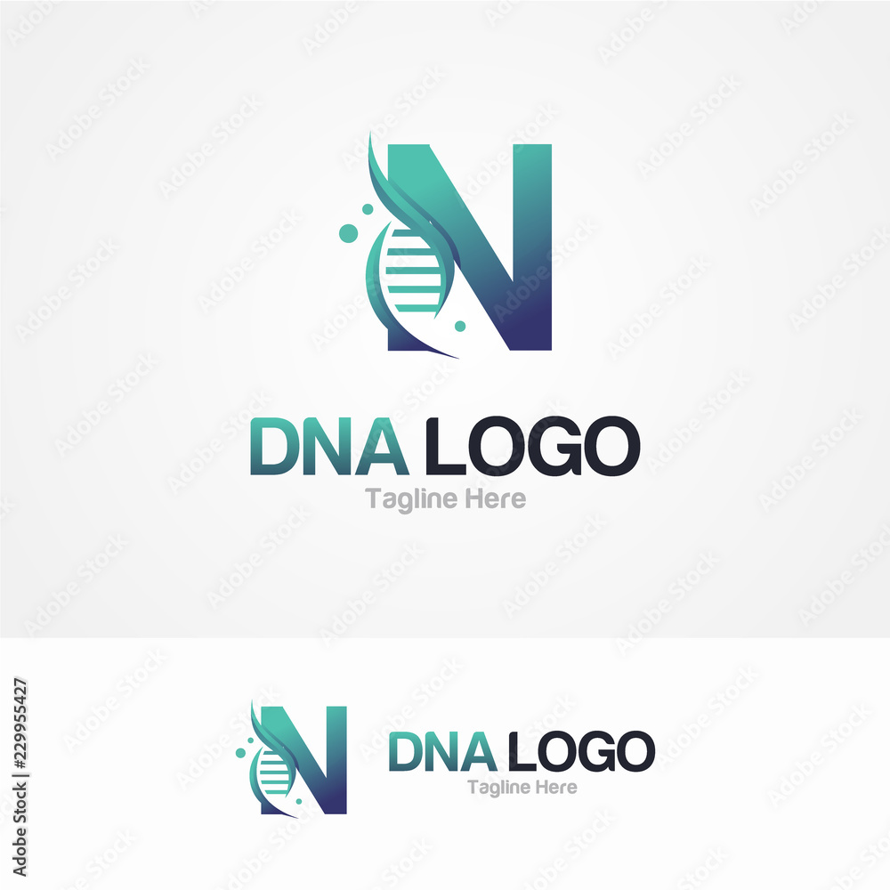Abstract Letter N and DNA Vector Logo Abstract Letter N and DNA Vector Logo