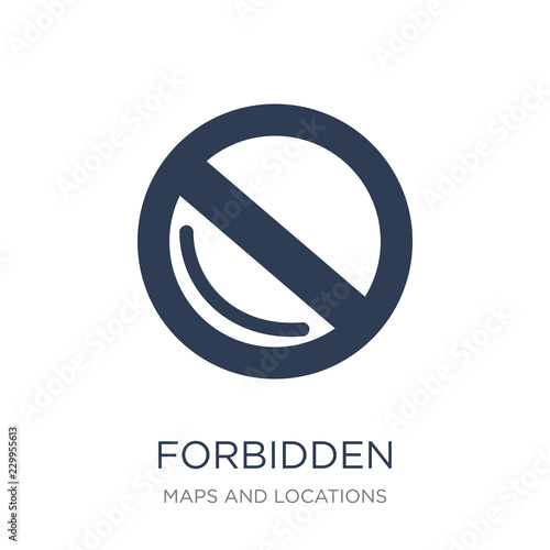 Forbidden icon. Trendy flat vector Forbidden icon on white background from Maps and Locations collection