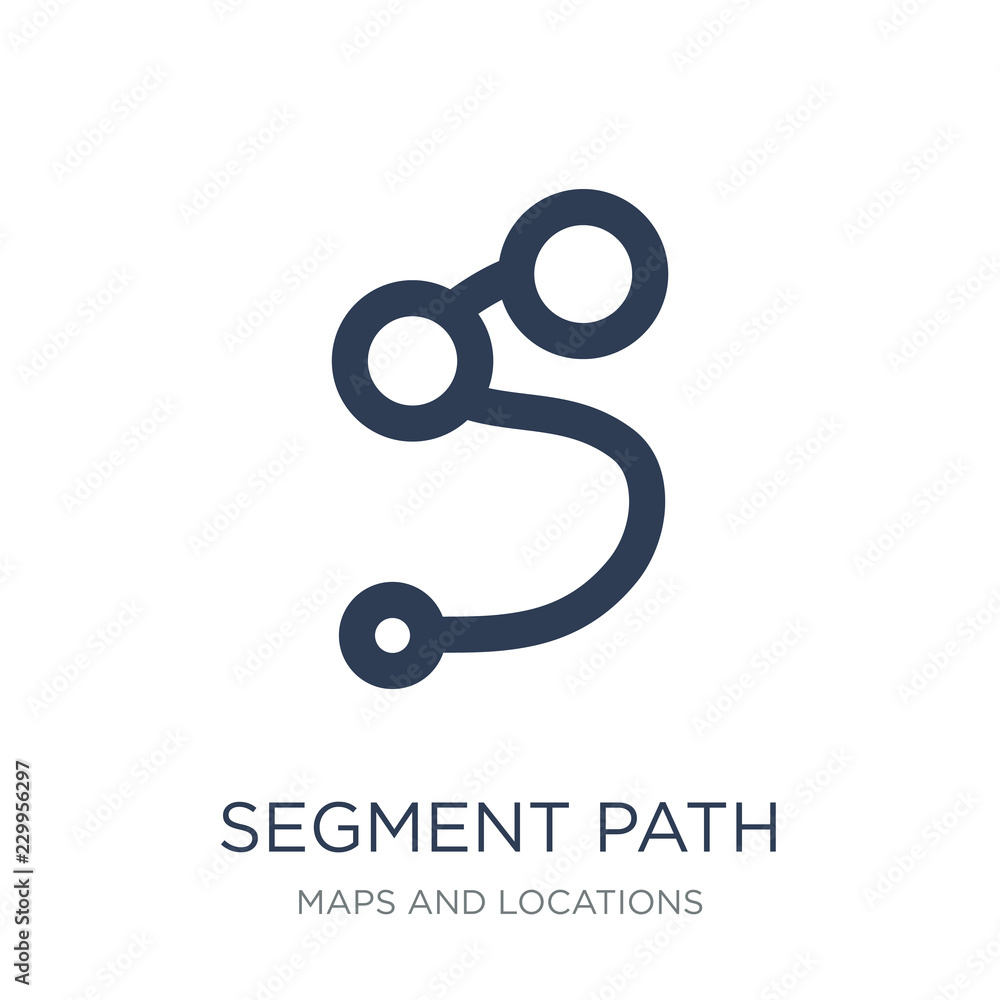 Segment Path icon. Trendy flat vector Segment Path icon on white background from Maps and Locations collection Segment Path icon. Trendy flat vector Segment Path icon on white background from Maps and Locations collection