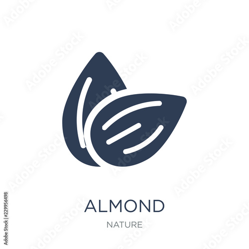 Almond icon. Trendy flat vector Almond icon on white background from nature collection