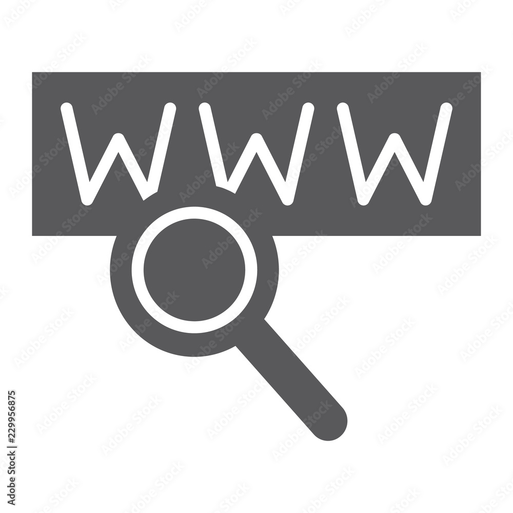 Search glyph icon, internet and network, lens sign, vector graphics, a solid pattern on a white background. Search glyph icon, internet and network, lens sign, vector graphics, a solid pattern on a white background.