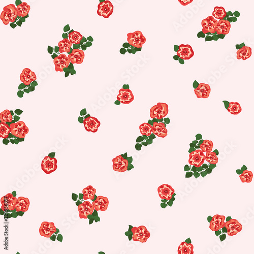 Vintage feedsack pattern in small flowers. Millefleurs. Floral sweet seamless background for textile, cotton fabric, covers, wallpapers, print, gift wrap and scrapbooking.