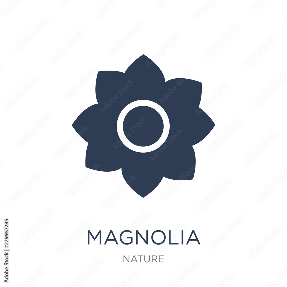Magnolia icon. Trendy flat vector Magnolia icon on white background from nature collection Magnolia icon. Trendy flat vector Magnolia icon on white background from nature collection