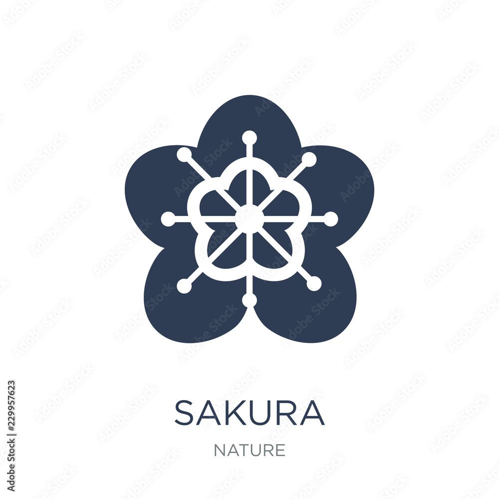Sakura icon. Trendy flat vector Sakura icon on white background from nature collection Sakura icon. Trendy flat vector Sakura icon on white background from nature collection