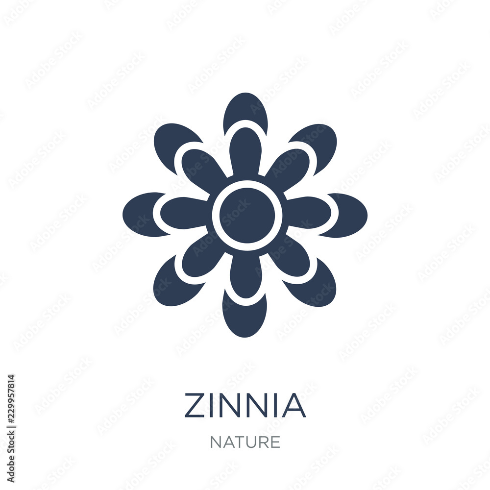 Zinnia icon. Trendy flat vector Zinnia icon on white background from nature collection Zinnia icon. Trendy flat vector Zinnia icon on white background from nature collection