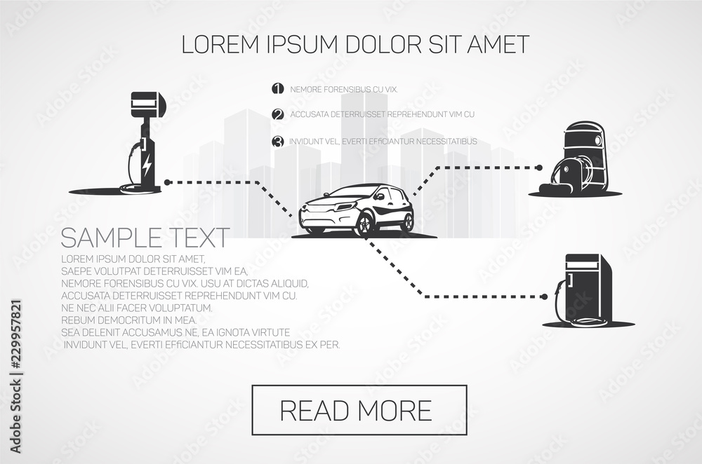 Car and various types of fuel, infographics. Stock Vector Adobe Stock