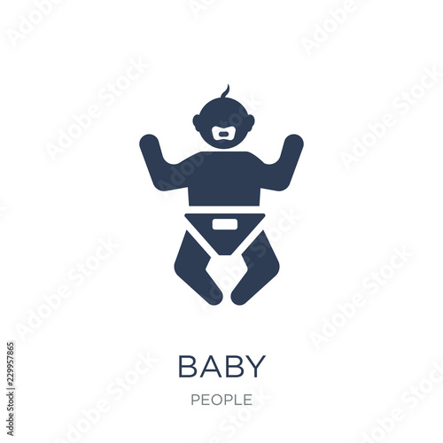 Baby icon. Trendy flat vector Baby icon on white background from People collection