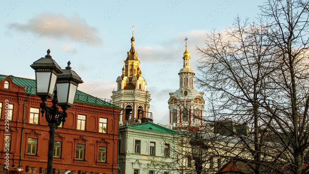 Fototapeta premium Architectural details of building near Red Square in Moscow.
