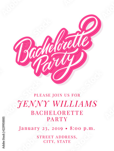 Bachelorette Party. Vector lettering.