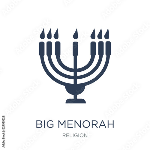 Big Menorah icon. Trendy flat vector Big Menorah icon on white background from Religion collection