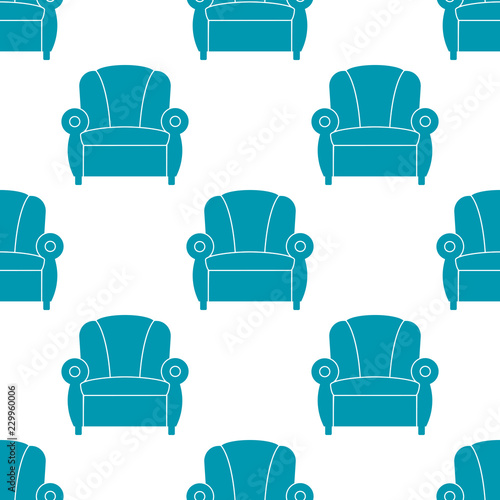 recliner with armrests, seamless pattern. Vector illustration.