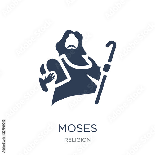 Moses icon. Trendy flat vector Moses icon on white background from Religion collection