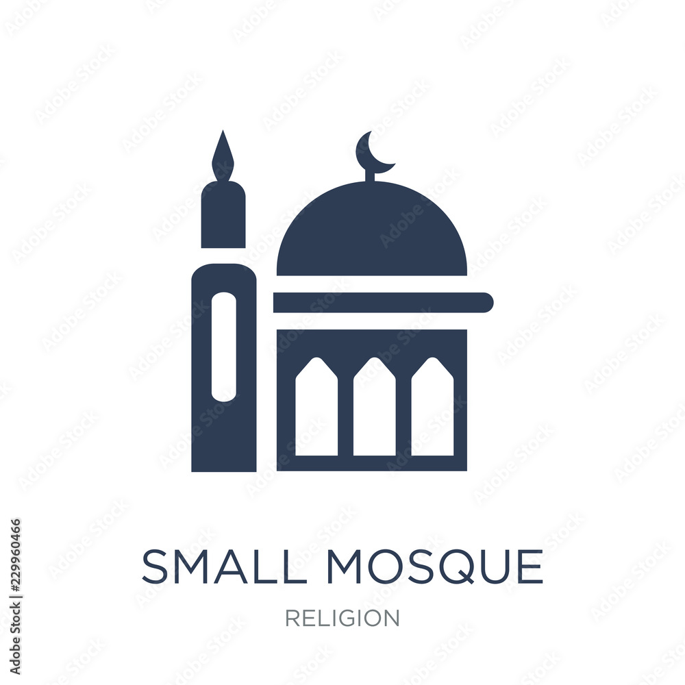 Small Mosque icon. Trendy flat vector Small Mosque icon on white background from Religion collection
