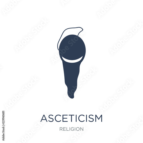 asceticism icon. Trendy flat vector asceticism icon on white background from Religion collection