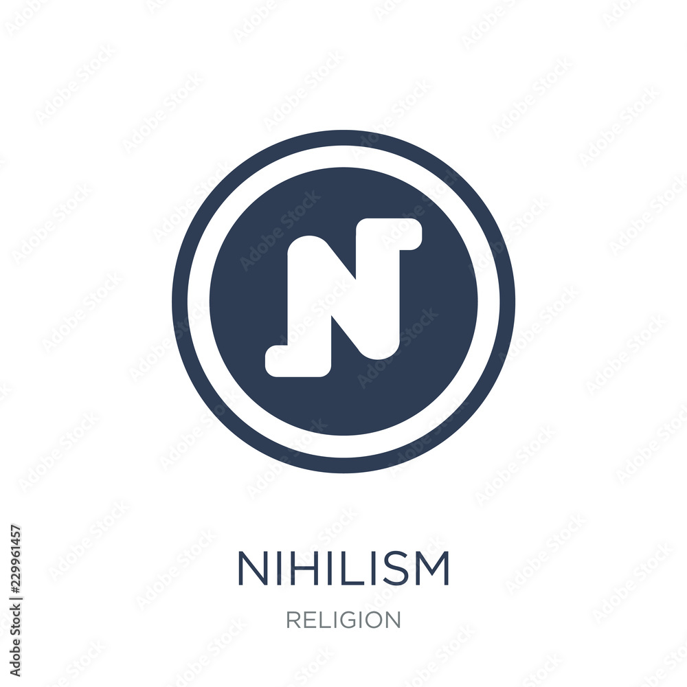 nihilism icon. Trendy flat vector nihilism icon on white background from Religion collection nihilism icon. Trendy flat vector nihilism icon on white background from Religion collection