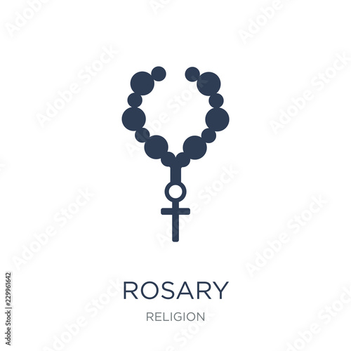 Rosary icon. Trendy flat vector Rosary icon on white background from Religion collection