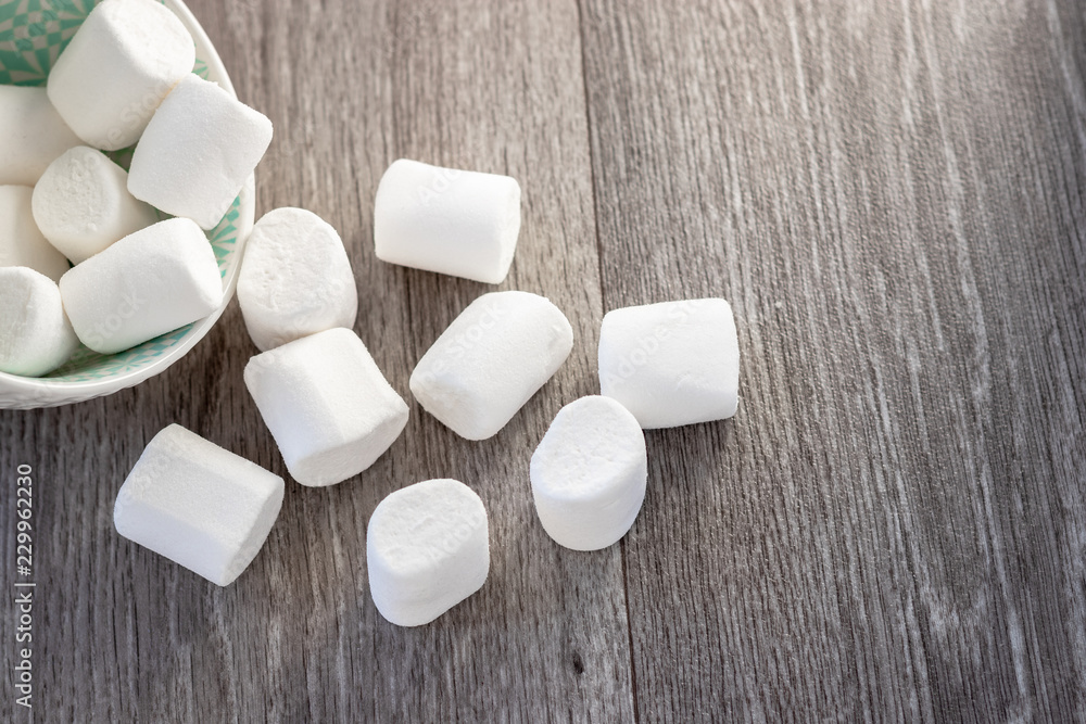 Marshmallows in white bowl Marshmallows in white bowl
