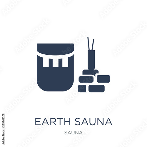 Earth sauna icon. Trendy flat vector Earth sauna icon on white background from sauna collection