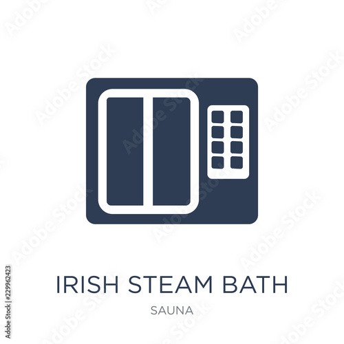 Irish steam bath icon. Trendy flat vector Irish steam bath icon on white background from sauna collection