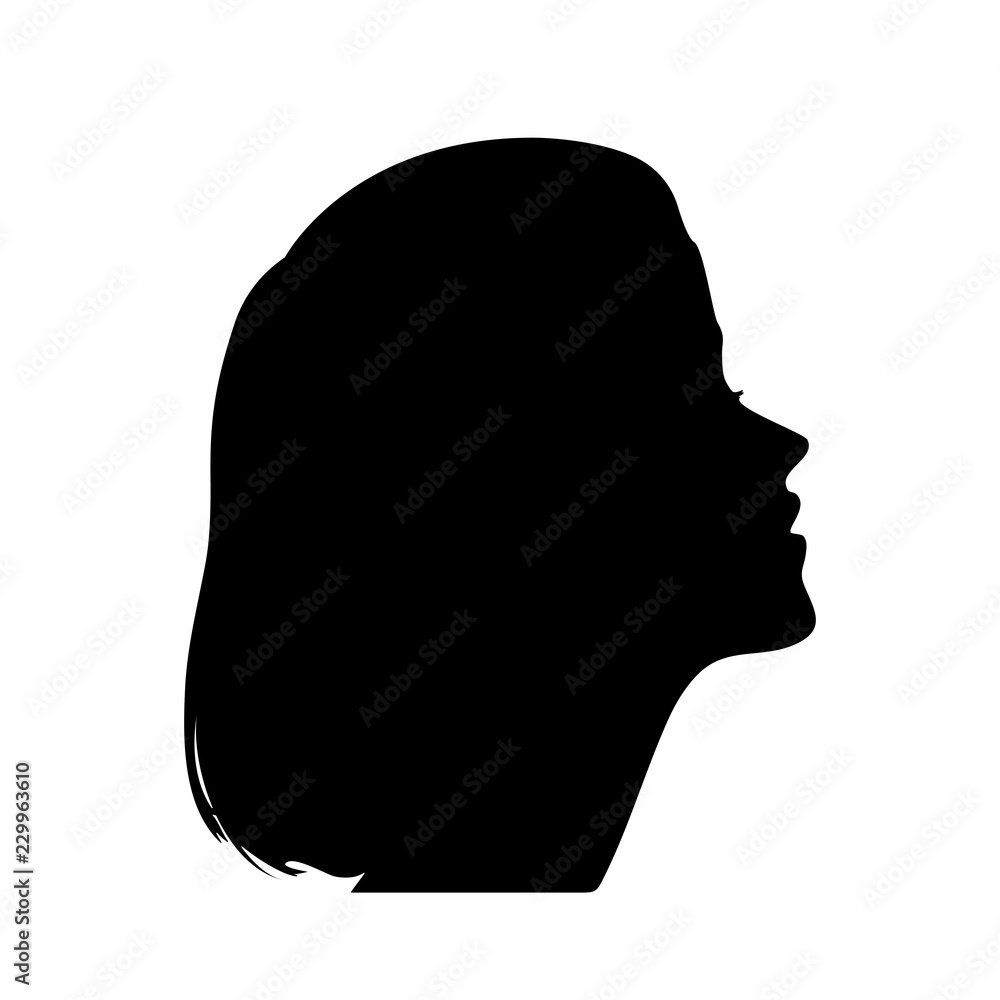 Silhouette of a girl in profile Silhouette of a girl in profile