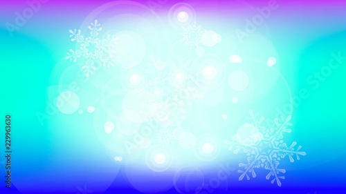 Snowflakes and festive lights - vector background with beautiful snowflakes that merrily shine and shimmer in color space