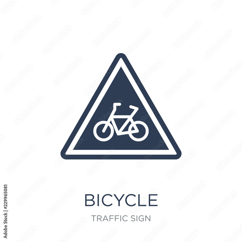 Bicycle sign icon. Trendy flat vector Bicycle sign icon on white background from traffic sign collection Bicycle sign icon. Trendy flat vector Bicycle sign icon on white background from traffic sign collection