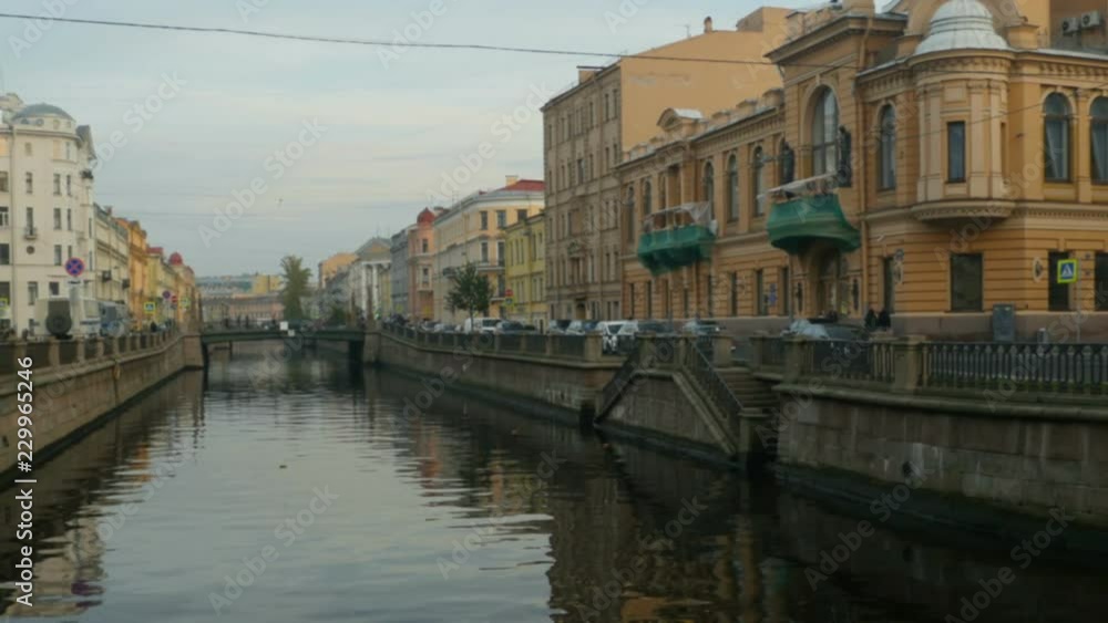 St. Petersburg, Russia, October 15, 2018 view of the ancient stone embankments of canals St. Petersburg, panorama St. Petersburg, Russia, October 15, 2018 view of the ancient stone embankments of canals St. Petersburg, panorama