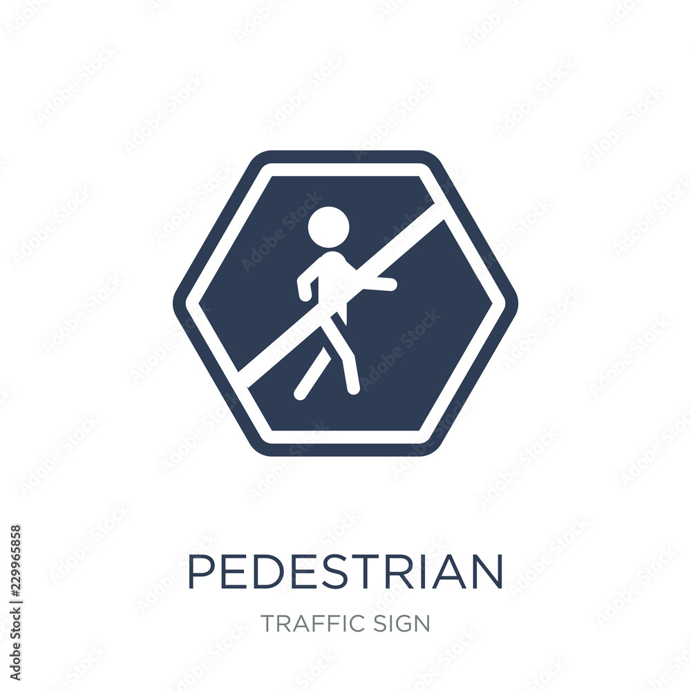 Pedestrian sign icon. Trendy flat vector Pedestrian sign icon on white background from traffic sign collection