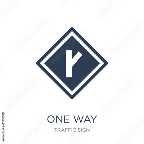 Free Download One way sign icon. Trendy flat vector One way sign icon on white background from traffic sign collection - GFXLoad