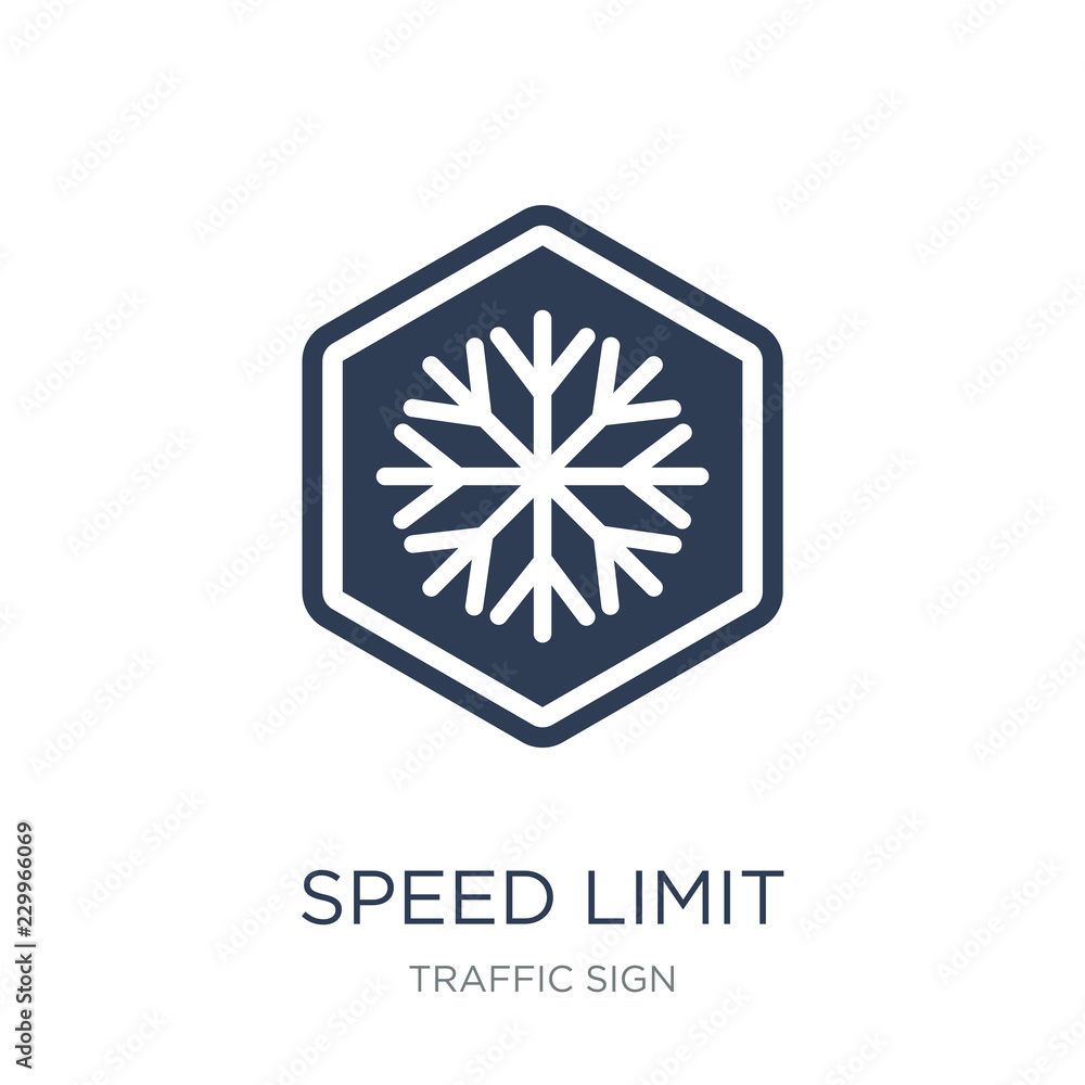 Speed limit sign icon. Trendy flat vector Speed limit sign icon on white background from traffic sign collection Speed limit sign icon. Trendy flat vector Speed limit sign icon on white background from traffic sign collection