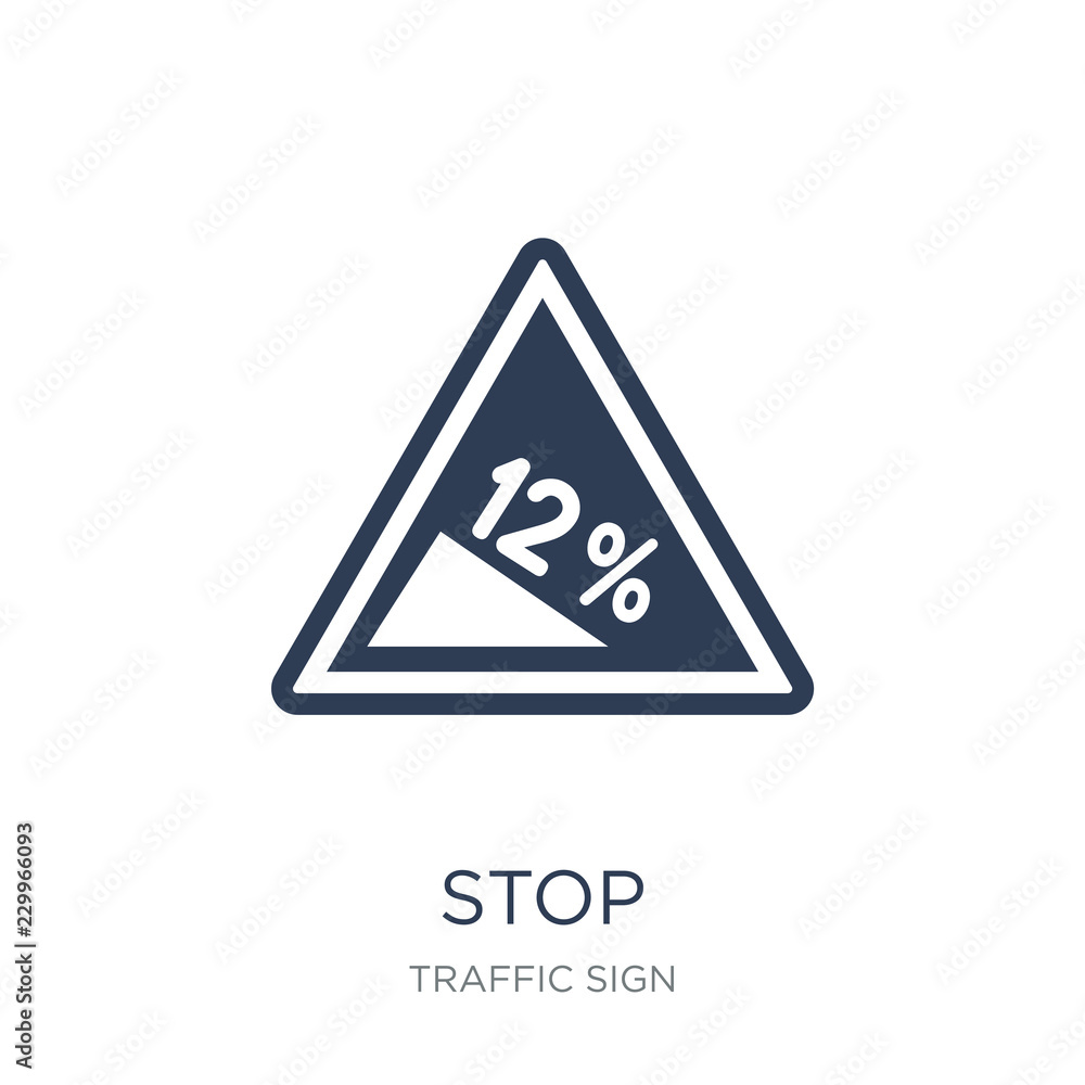 Stop sign icon. Trendy flat vector Stop sign icon on white background from traffic sign collection Stop sign icon. Trendy flat vector Stop sign icon on white background from traffic sign collection