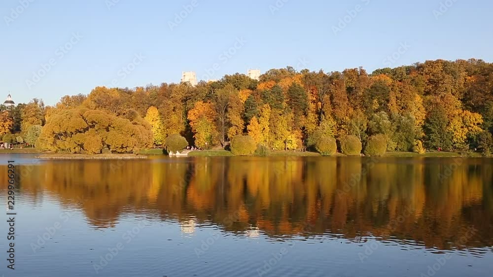 Upper pond in Tsaritsyno Museum-reserve in autumn, Moscow, Russia Upper pond in Tsaritsyno Museum-reserve in autumn, Moscow, Russia