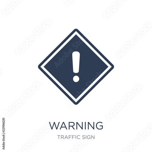 Warning sign icon. Trendy flat vector Warning sign icon on white background from traffic sign collection